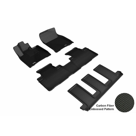 3D Maxpider Kagu First Second & Third Row Floor Mats for 2018-2019 Lexus RXL - Black L1LX06001509